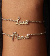 Load image into Gallery viewer, Eklexic Dainty Mama Script bracelet
