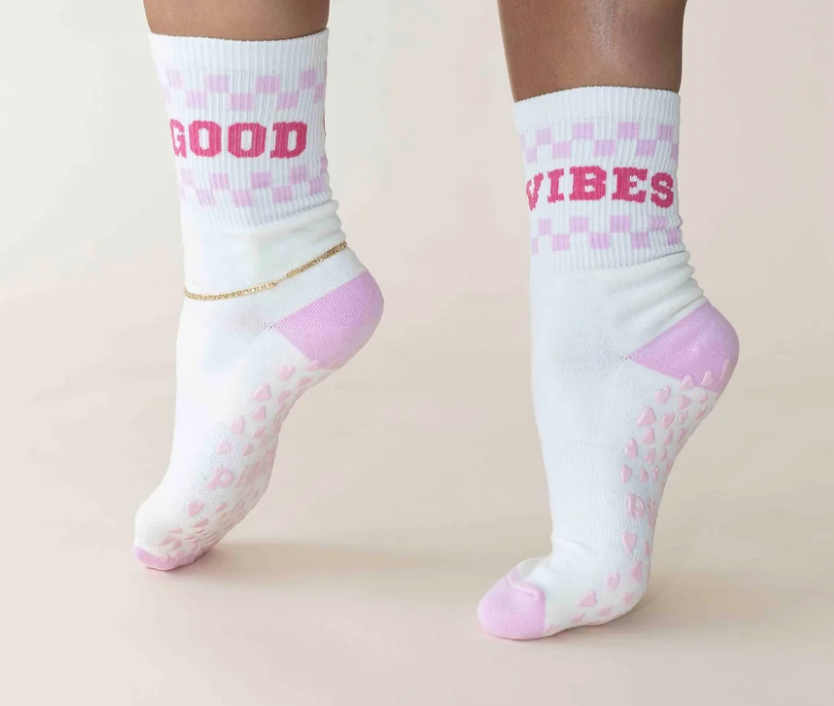 Pilates Honey Good Vibes Grip Socks