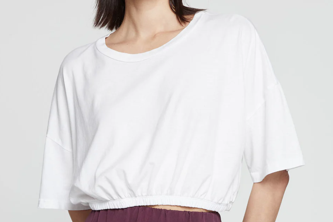Stateside Cloud Jersey Cropped Elastic Hem