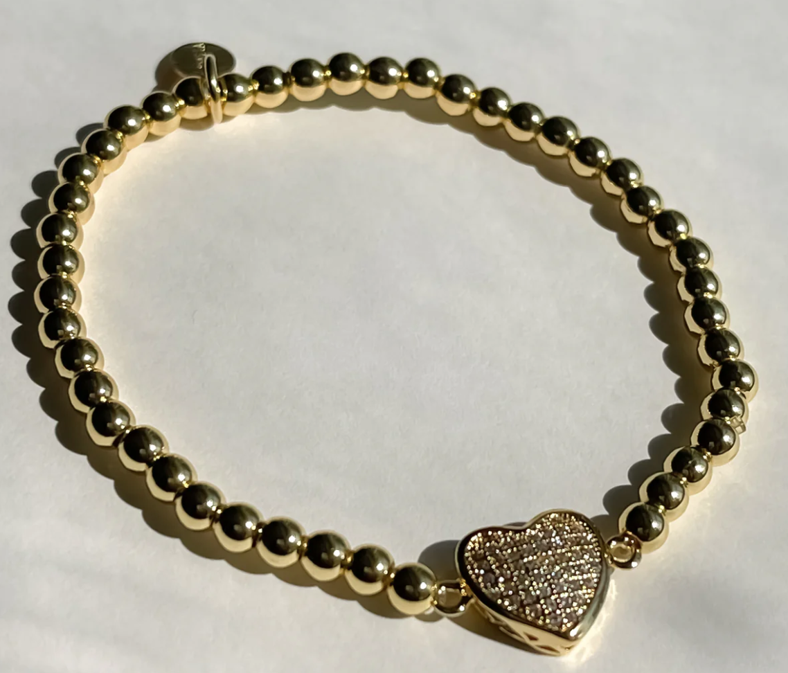 Idalia Pave Heart Bauble Bracelet