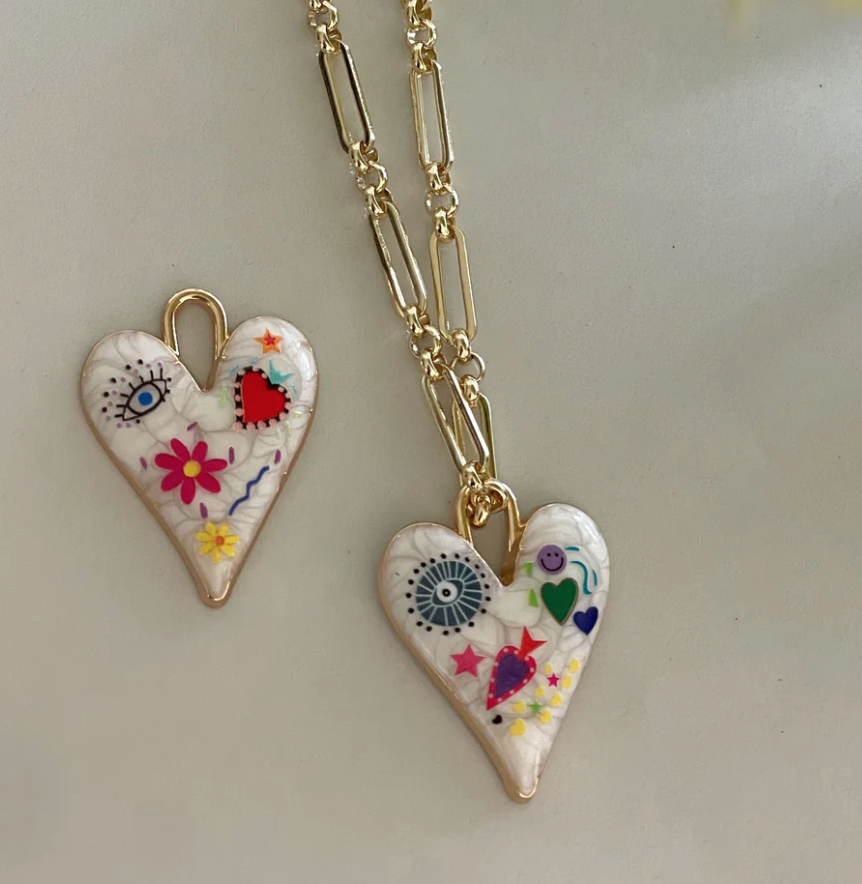 Idalia Limited Edition Graffiti Heart With Chain