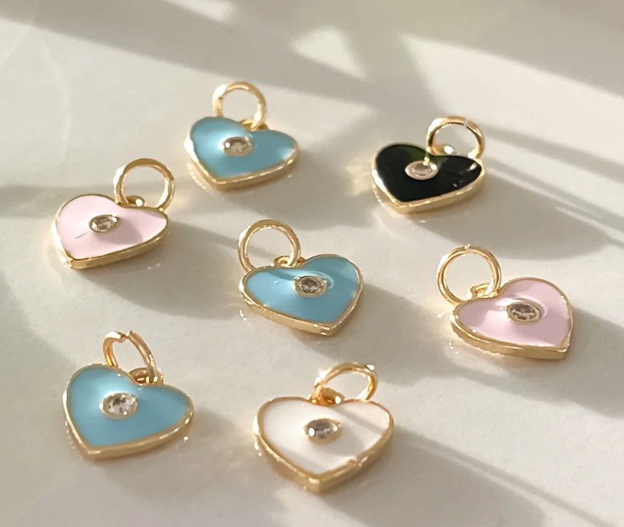 Idalia Mini Heart Charm-Pink