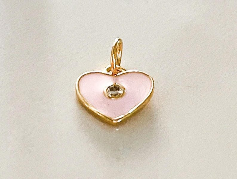 Idalia Mini Heart Charm-Pink