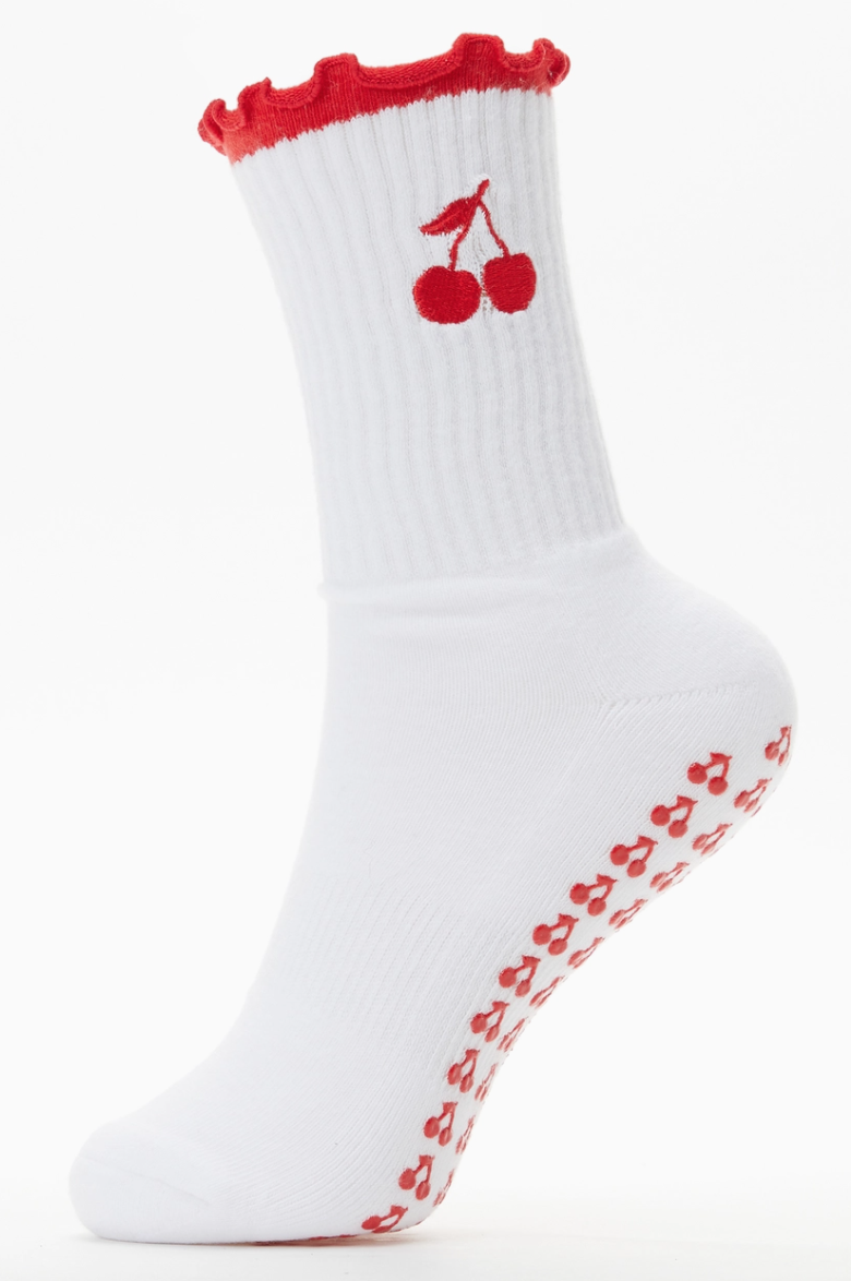 LisaMaree Popped My Cherry Pilates Grip Socks