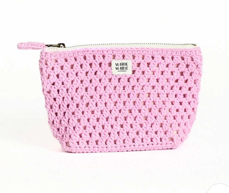 Marie Marie Crochet Small Pouch-Pink