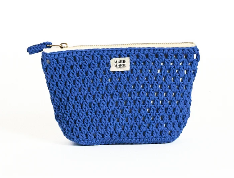 Marie Marie Crochet Small Pouch-Navy