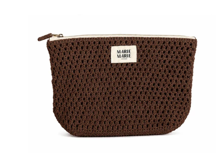 Marie Marie Crochet Small Pouch-Chocolate