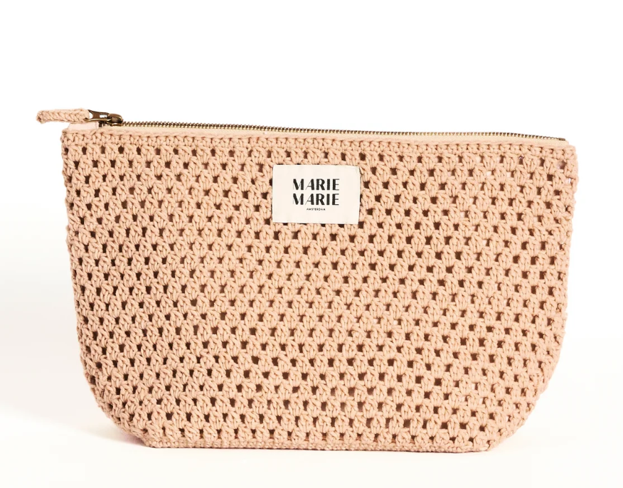 Marie Marie Large Crochet Pouch-Clay