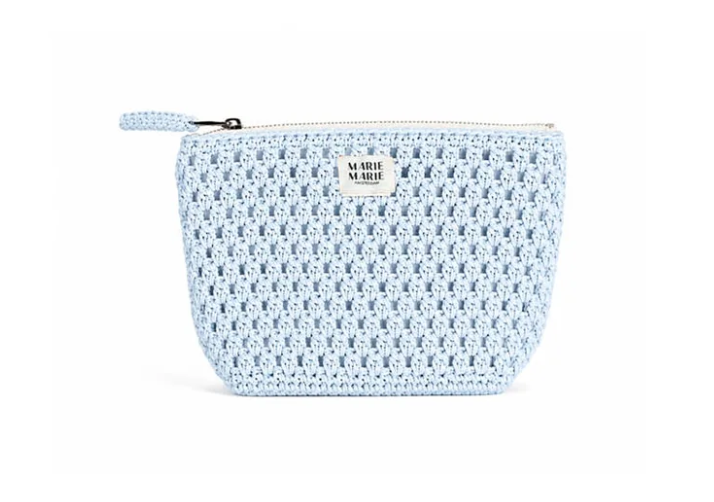 Marie Marie Large Crochet Pouch-Icy Blue