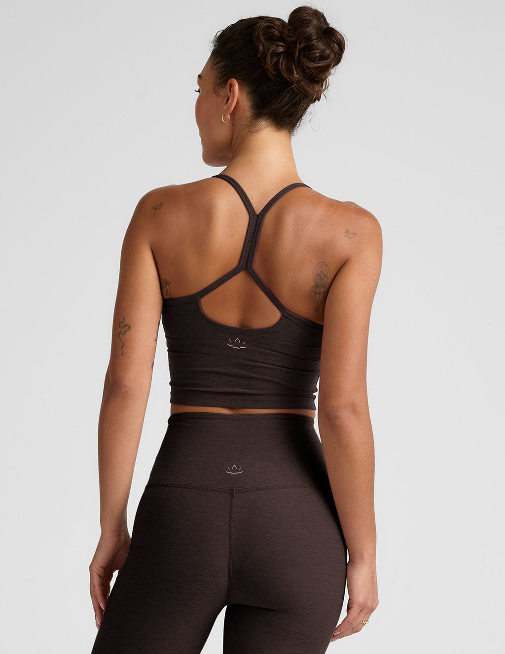 Beyond Yoga Spacedye Women's Slim Racerback Cropped Tank Dark Chocolate