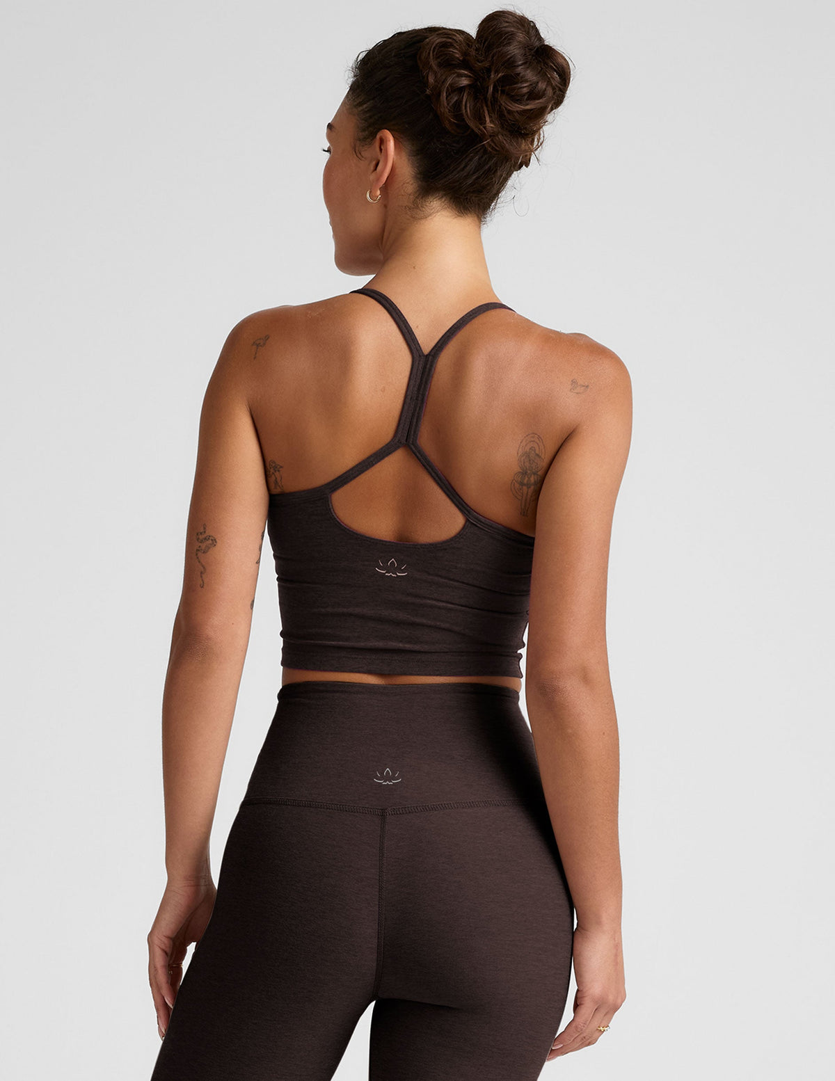 Beyond Yoga Spacedye Women's Slim Racerback Cropped Tank Dark Chocolate