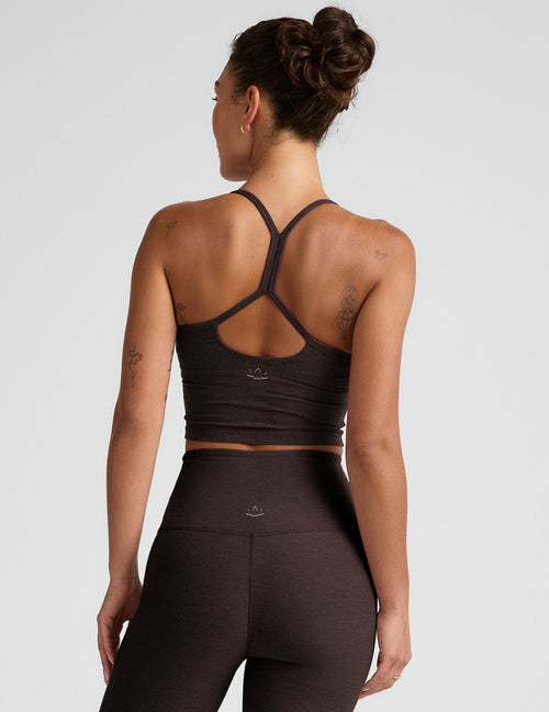 Beyond Yoga Spacedye Women's Slim Racerback Cropped Tank Dark Chocolate
