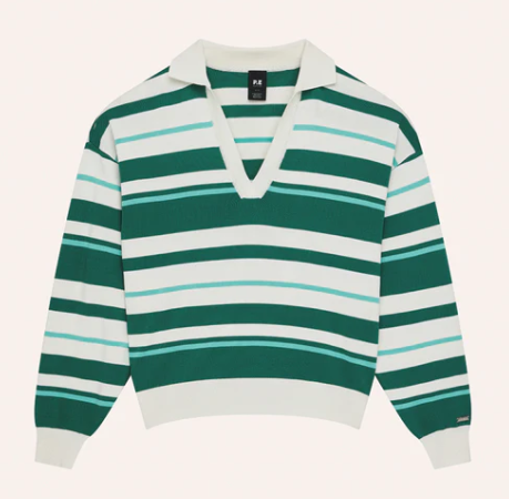 P.E Nation Retreat Stripe Collar Knit