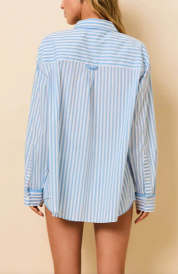 Solid & Striped Avril Button Down Blue Lagoon