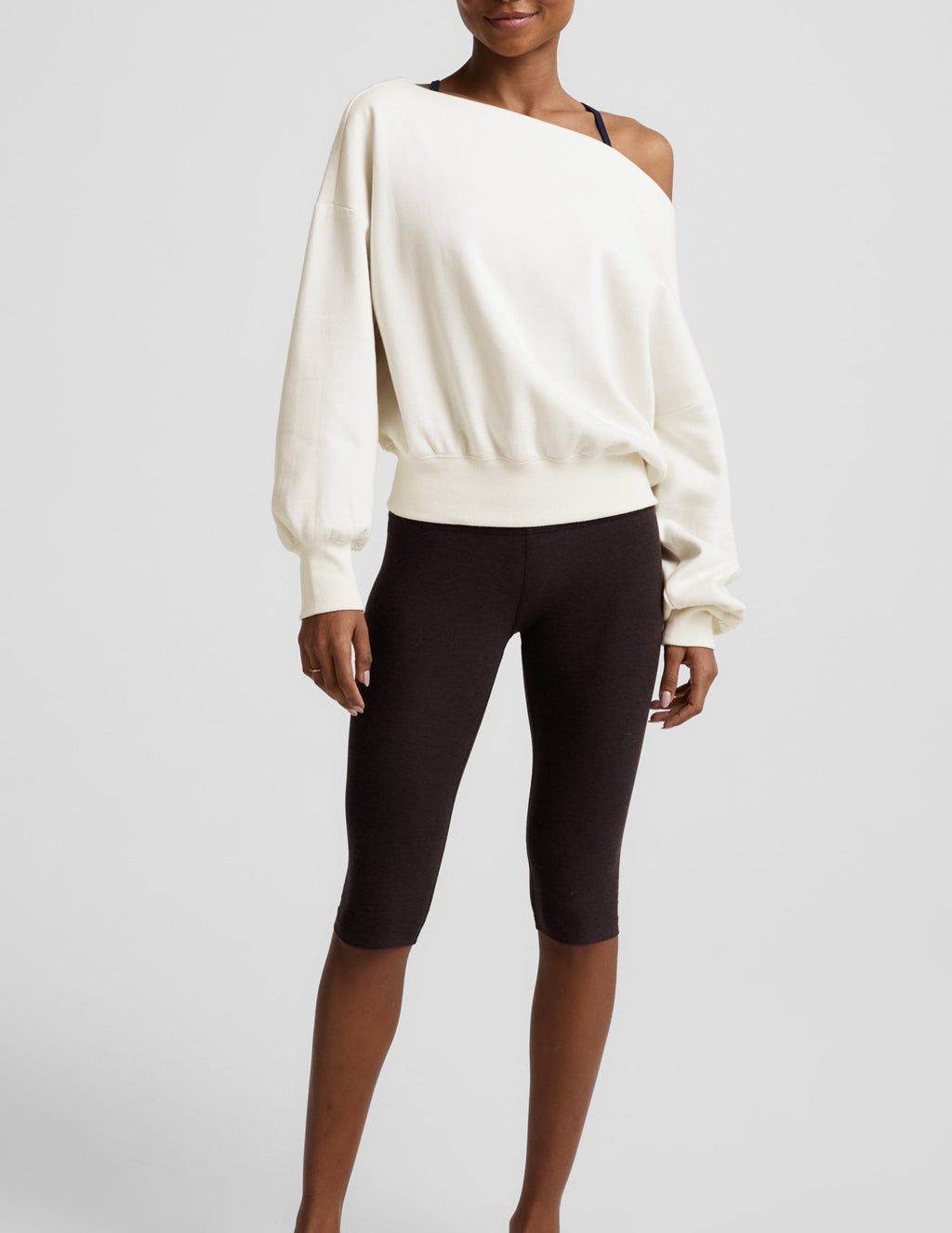 Beyond Yoga LuxeFleece 2.0 Women's Off The Shoulder Sweatshirt Fresh Snow
