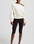 Beyond Yoga LuxeFleece 2.0 Women's Off The Shoulder Sweatshirt Fresh Snow