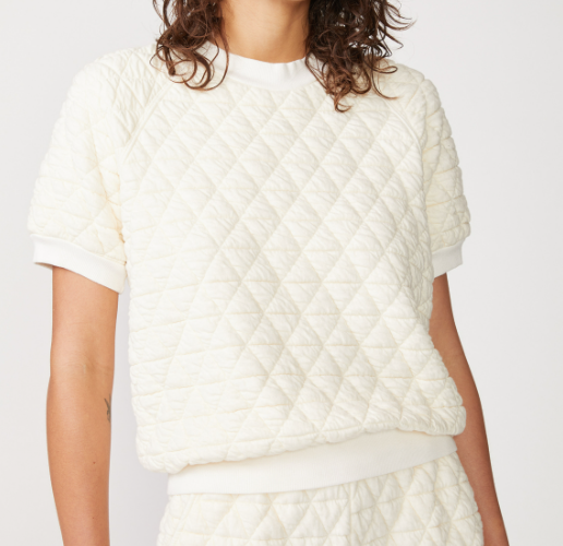 Stateside Quilted Knit Short Sleeve Top