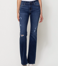 Load image into Gallery viewer, Cello Mid Rise Distressed Flare Jean

